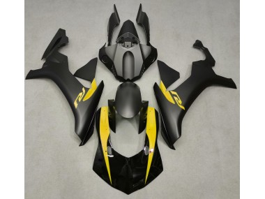 15-19 Noir Mat & Jaune R1 Carénage Moto