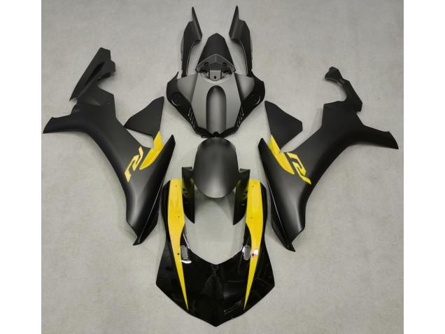 15-19 Noir Mat & Jaune R1 Carénage Moto
