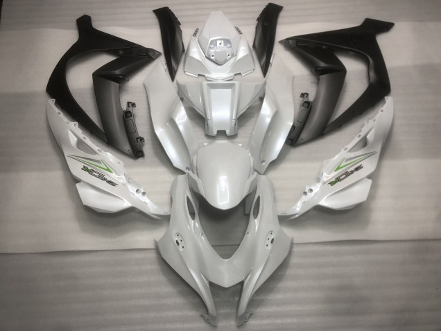 16-19 Blanc Nacré & Vert ZX10R Carénage Moto 16-19 Blanc Nacré & Vert ZX10R Carénage Moto