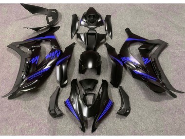 16-19 Noir Satiné & Bleu ZX10R Carénage Moto