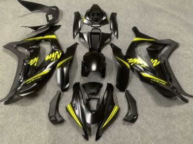 16-19 Noir Satiné & Jaune ZX10R Carénage Moto