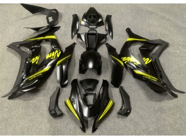 16-19 Noir Satiné & Jaune ZX10R Carénage Moto