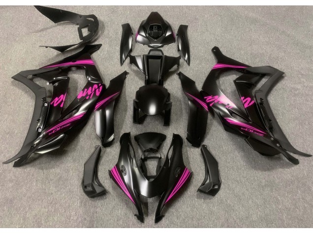 16-19 Noir Satiné & Rose ZX10R Carénage Moto 16-19 Noir Satiné & Rose ZX10R Carénage Moto