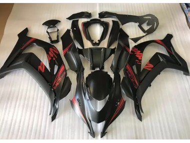 16-19 Noir Satiné & Rouge ZX10R Carénage Moto