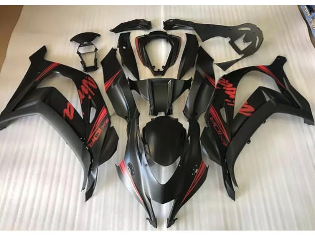 16-19 Noir Satiné & Rouge ZX10R Carénage Moto 16-19 Noir Satiné & Rouge ZX10R Carénage Moto