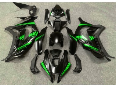 16-19 Noir Satiné & Vert ZX10R Carénage Moto
