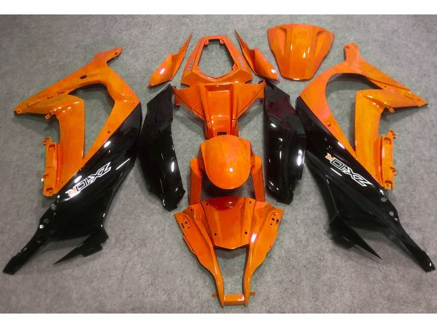 16-19 Orange Brillant & Noir ZX10R Carénage Moto 16-19 Orange Brillant & Noir ZX10R Carénage Moto