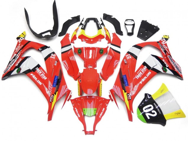 16-19 Rouge & Noir Avec Blanc ZX10R Carénage Moto 16-19 Rouge & Noir Avec Blanc ZX10R Carénage Moto