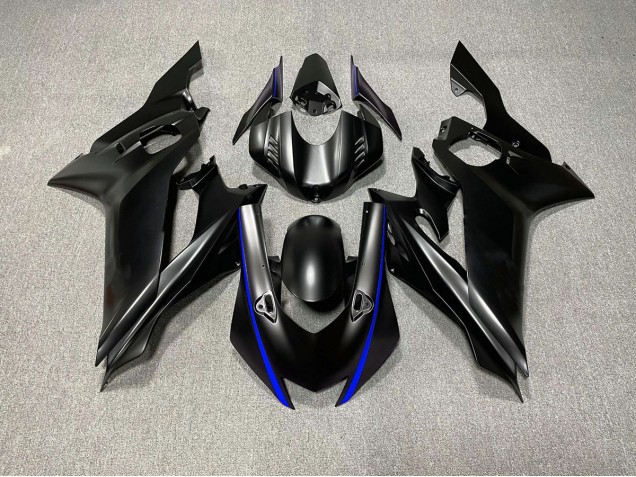 17-21 Accents De Noir Mat & De Bleu R6 Carénage Moto