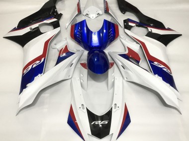 17-21 Blanc Brillant & Bleu Profond R6 Carénage Moto