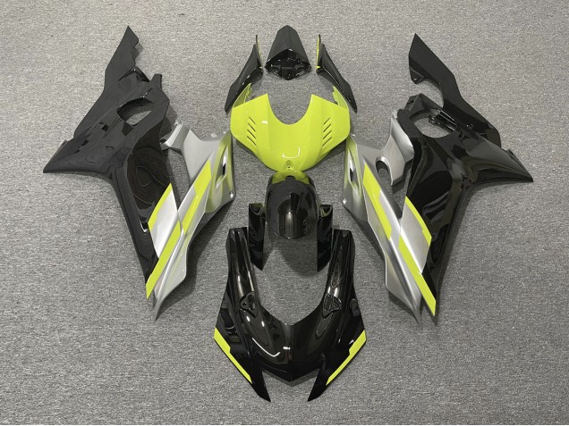 17-21 Noir Avec Jaune Flore R6 Carénage Moto 17-21 Noir Avec Jaune Flore R6 Carénage Moto