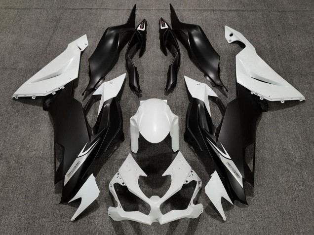 19-23 Blanc Nacré Mat & Noir ZX6R Carénage Moto 19-23 Blanc Nacré Mat & Noir ZX6R Carénage Moto