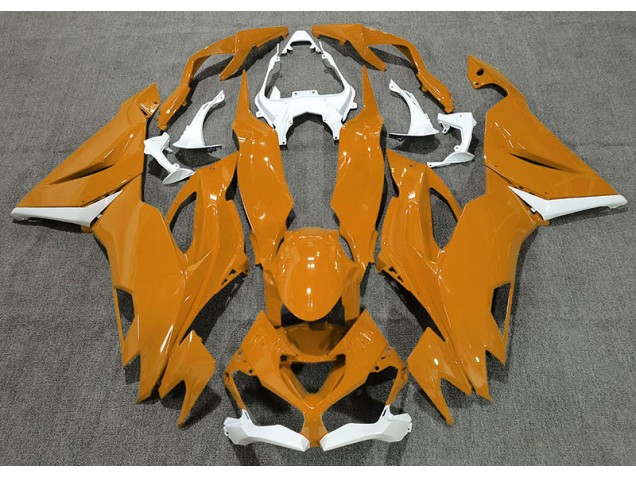 19-23 Orange Brillant & Blanc ZX6R Carénage Moto 19-23 Orange Brillant & Blanc ZX6R Carénage Moto