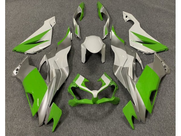 19-23 Vert Brillant Blanc & Argent ZX6R Carénage Moto 19-23 Vert Brillant Blanc & Argent ZX6R Carénage Moto