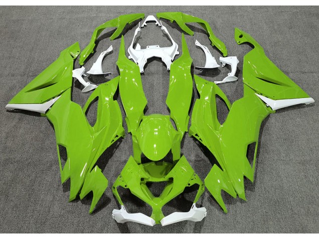 19-23 Vert Brillant & Blanc ZX6R Carénage Moto 19-23 Vert Brillant & Blanc ZX6R Carénage Moto