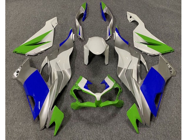 19-23 Vert Brillant Bleu & Argent ZX6R Carénage Moto 19-23 Vert Brillant Bleu & Argent ZX6R Carénage Moto