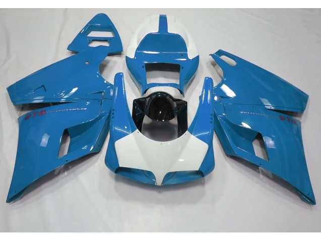 93-05 Bleu Clair Brillant & Blanc Ducati 996 748 916 998 Carénage Moto 93-05 Bleu Clair Brillant & Blanc Ducati 996 748 916 998 Carénage Moto