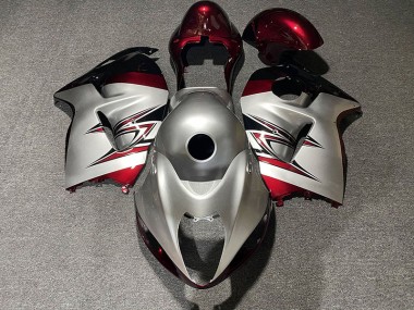 97-07 Argent Brillant & Rouge Bonbon GSXR 1300 Carénage Moto
