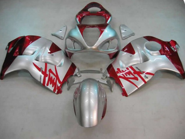 97-07 Argent & Rouge GSXR 1300 Carénage Moto 97-07 Argent & Rouge GSXR 1300 Carénage Moto