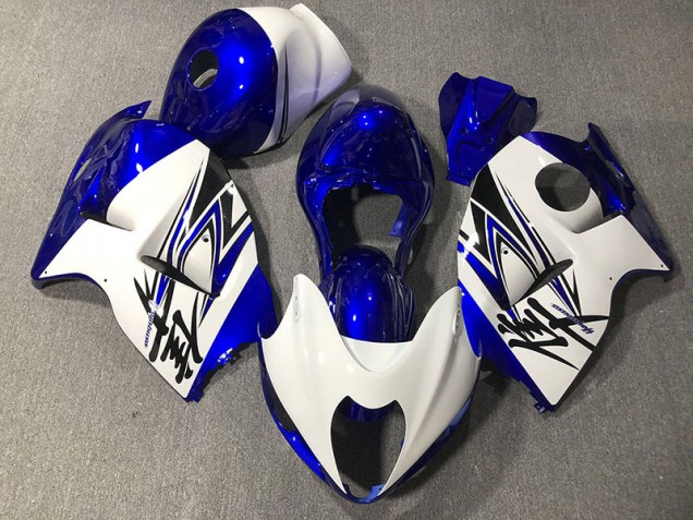 97-07 Blanc Brillant & Bleu GSXR 1300 Carénage Moto 97-07 Blanc Brillant & Bleu GSXR 1300 Carénage Moto
