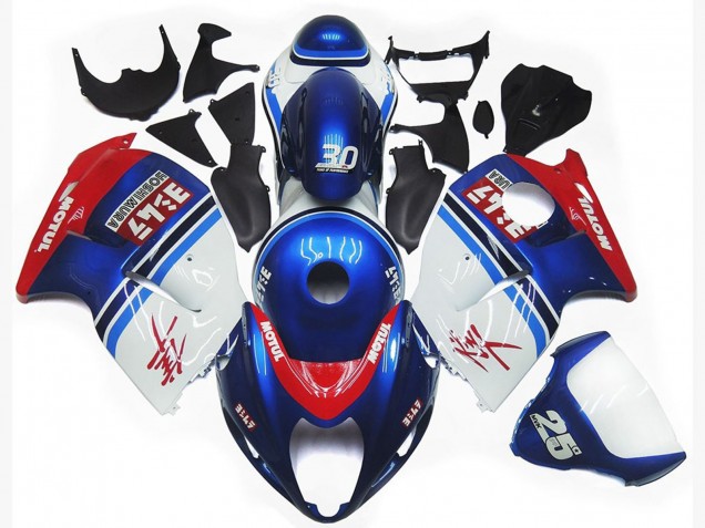 97-07 Logo Personnalisé Bleu & Blanc Motul GSXR 1300 Carénage Moto 97-07 Logo Personnalisé Bleu & Blanc Motul GSXR 1300 Carénage Moto