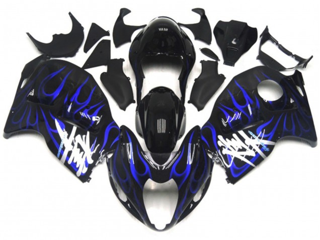 97-07 Noir Avec Bleu Profond Flamme GSXR 1300 Carénage Moto 97-07 Noir Avec Bleu Profond Flamme GSXR 1300 Carénage Moto