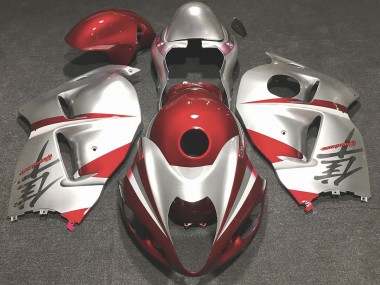 97-07 Rouge Brillant & Argent GSXR 1300 Carénage Moto