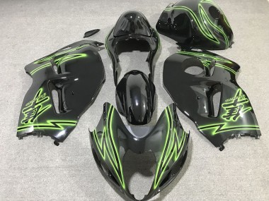 97-07 Éclair Noir & Vert GSXR 1300 Carénage Moto