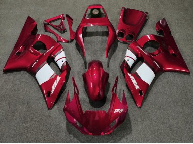 98-02 Rouge Profond & Blanc R6 Carénage Moto