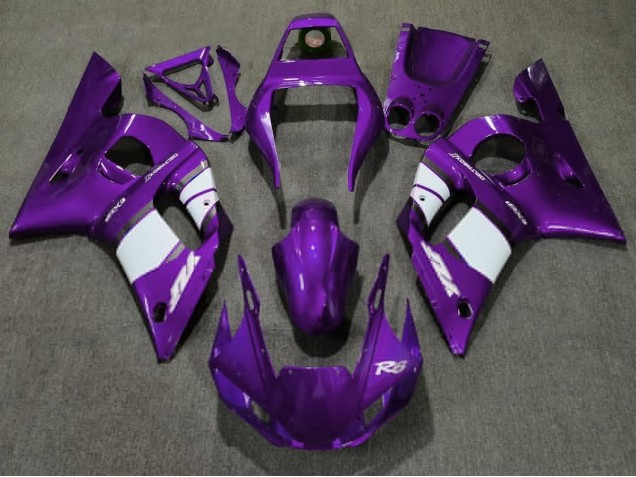 98-02 Violet Profond & Blanc R6 Carénage Moto 98-02 Violet Profond & Blanc R6 Carénage Moto