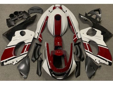 98-07 Blanc Brillant & Rouge Foncé YZF600 Carénage Moto