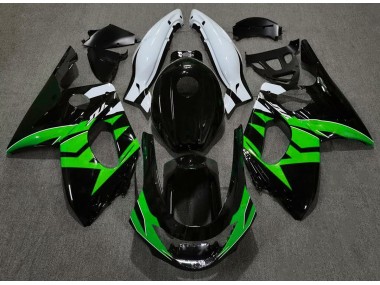 98-07 Noir Brillant Vert & Blanc YZF600 Carénage Moto