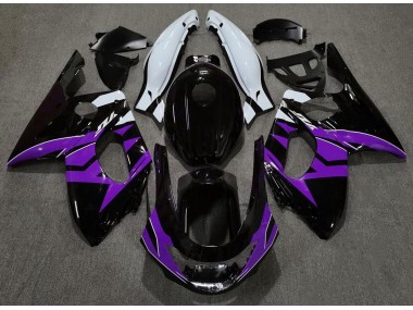 98-07 Noir Brillant Violet & Blanc YZF600 Carénage Moto